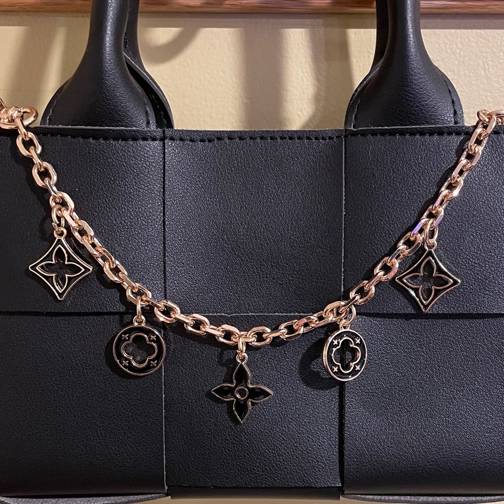 Gold Monogram Charm Chain | Luxury Inspired Bag Accessory  